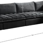 Jacob 140" Velvet Upholstered 5pc. Modular Sectional