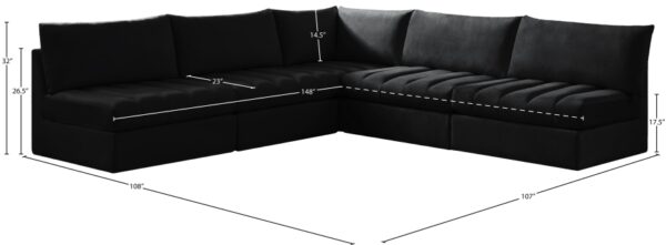 Jacob 107" Velvet Upholstered 5pc. Modular Sectional
