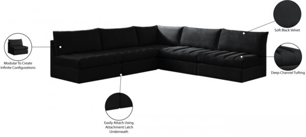 Jacob 107" Velvet Upholstered 5pc. Modular Sectional