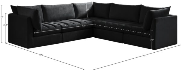 Jacob 103" Velvet Upholstered 5pc. Modular Sectional