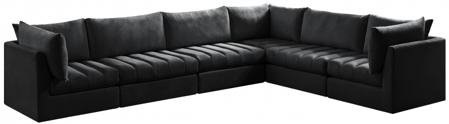 Jacob 140" Velvet Upholstered 6pc. Modular Sectional