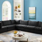 Jacob 140" Velvet Upholstered 6pc. Modular Sectional