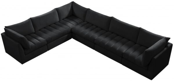 Jacob 140" Velvet Upholstered 6pc. Modular Sectional