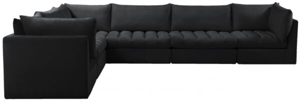 Jacob 140" Velvet Upholstered 6pc. Modular Sectional