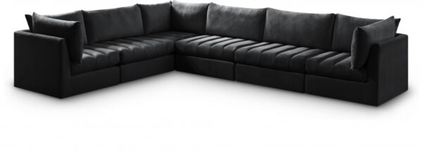 Jacob 140" Velvet Upholstered 6pc. Modular Sectional