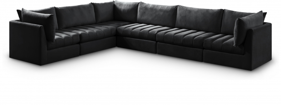 Jacob 140" Velvet Upholstered 6pc. Modular Sectional
