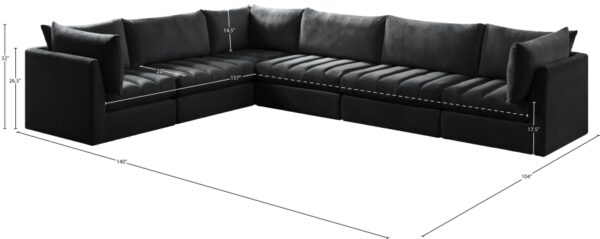 Jacob 140" Velvet Upholstered 6pc. Modular Sectional