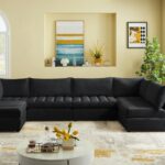 Jacob 140" Velvet Upholstered 6pc. Modular Sectional