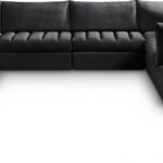 Jacob 140" Velvet Upholstered 7pc. Modular Sectional