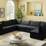 Jacob 140" Velvet Upholstered 7pc. Modular Sectional
