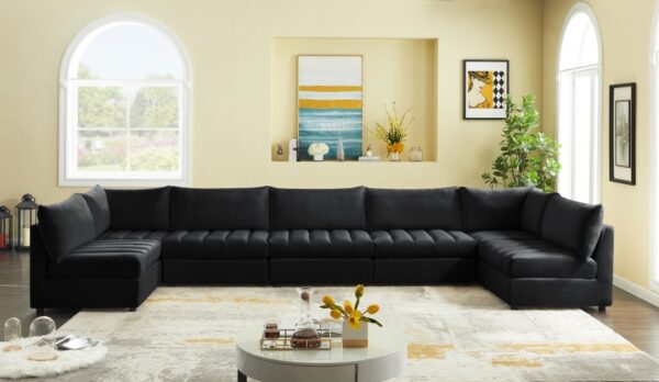 Jacob 177" Velvet Upholstered 7pc. Modular Sectional