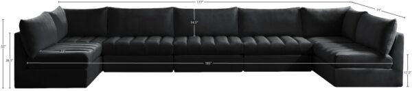 Jacob 177" Velvet Upholstered 7pc. Modular Sectional