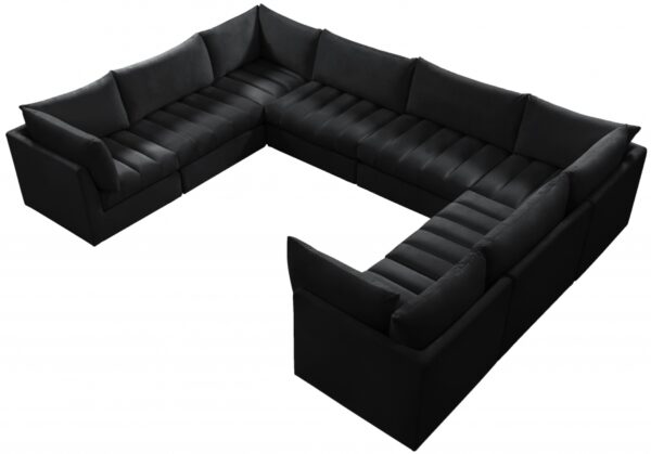 Jacob 140" Velvet Upholstered 8pc. Modular Sectional