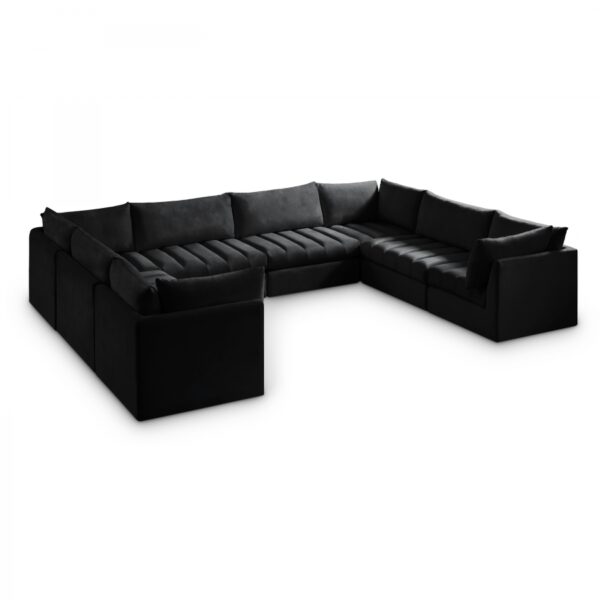Jacob 140" Velvet Upholstered 8pc. Modular Sectional