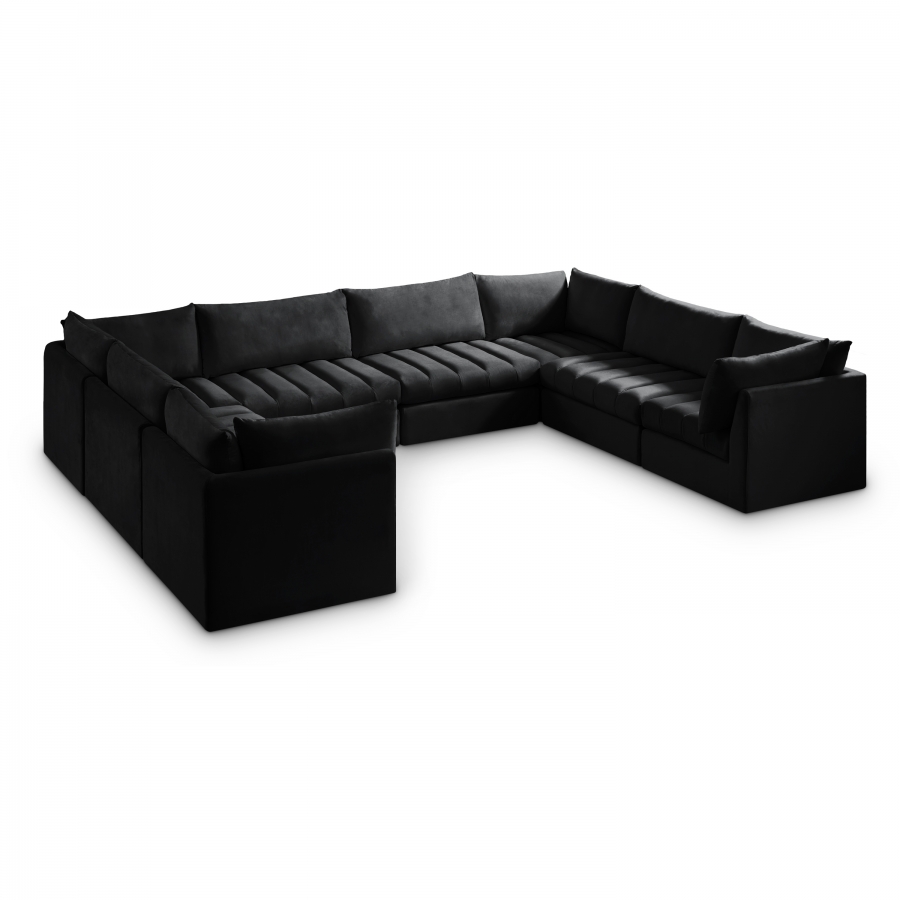 Jacob 140" Velvet Upholstered 8pc. Modular Sectional
