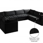 Jacob 140" Velvet Upholstered 8pc. Modular Sectional
