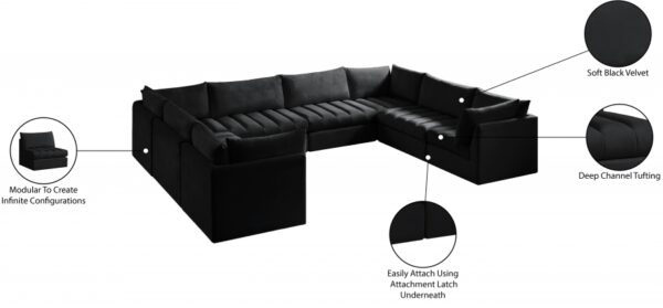 Jacob 140" Velvet Upholstered 8pc. Modular Sectional