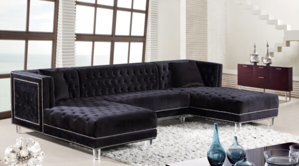 Moda 127" Velvet Upholstered 3pc. Sectional