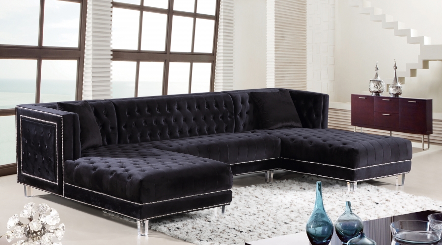 Moda 127" Velvet Upholstered 3pc. Sectional