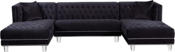 Moda 127" Velvet Upholstered 3pc. Sectional
