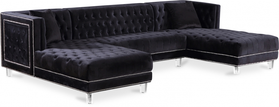 Moda 127" Velvet Upholstered 3pc. Sectional