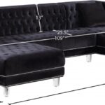 Moda 127" Velvet Upholstered 3pc. Sectional