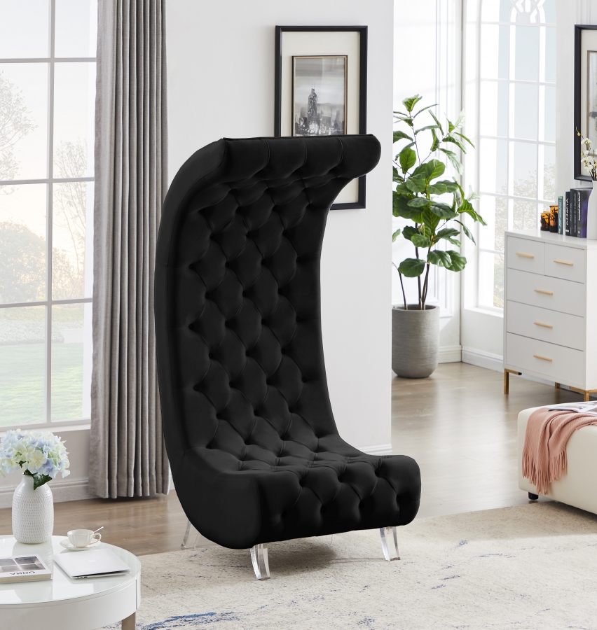 Crescent Velvet Upholstered Chair
