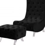 Crescent Velvet Upholstered Chair