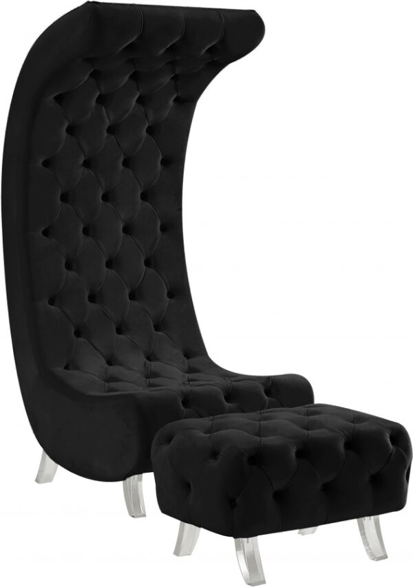 Crescent Velvet Upholstered Chair