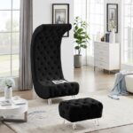Crescent Velvet Upholstered Chair