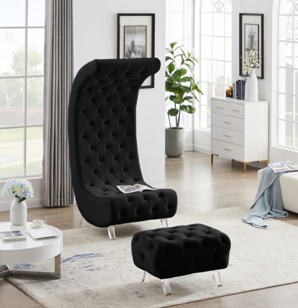 Crescent Velvet Upholstered Chair