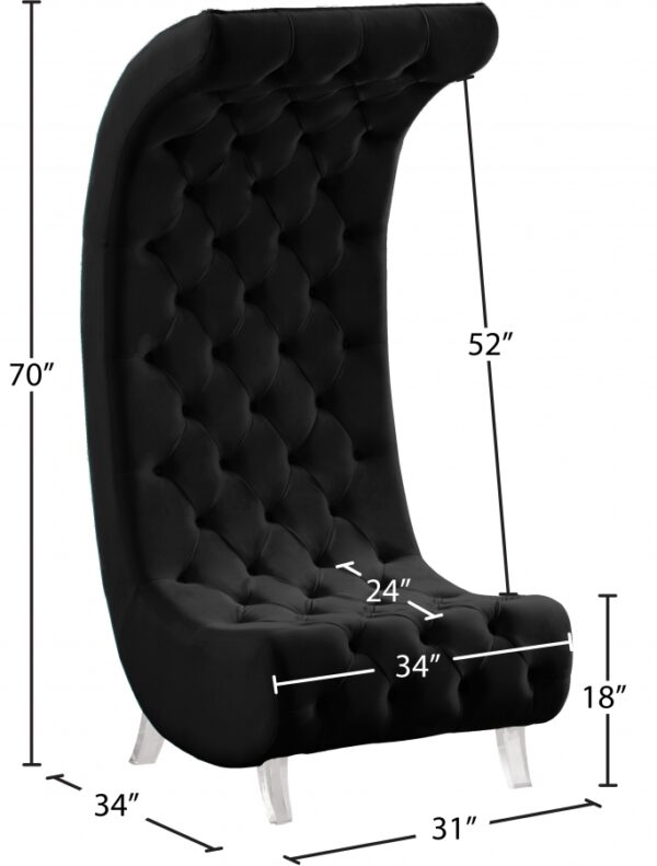Crescent Velvet Upholstered Chair