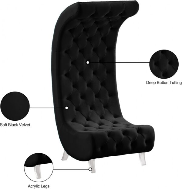 Crescent Velvet Upholstered Chair