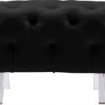 Crescent Velvet Upholstered Ottoman