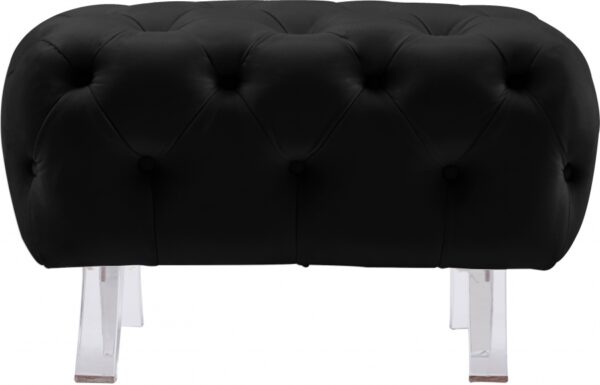Crescent Velvet Upholstered Ottoman