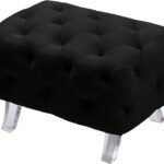 Crescent Velvet Upholstered Ottoman