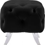 Crescent Velvet Upholstered Ottoman