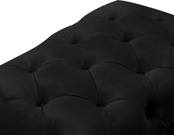 Crescent Velvet Upholstered Ottoman