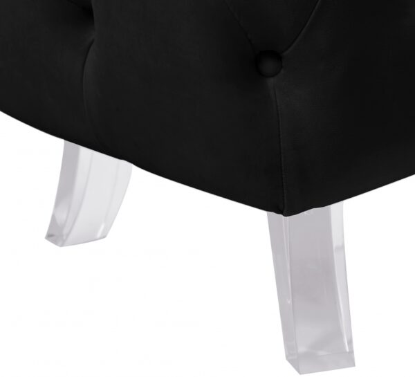 Crescent Velvet Upholstered Ottoman