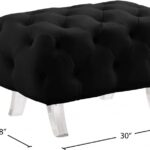 Crescent Velvet Upholstered Ottoman