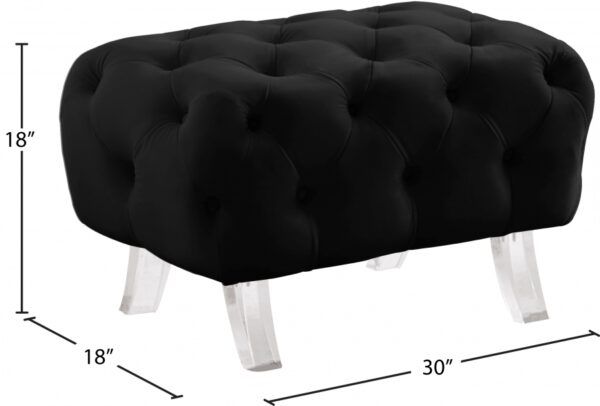 Crescent Velvet Upholstered Ottoman