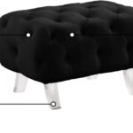 Crescent Velvet Upholstered Ottoman