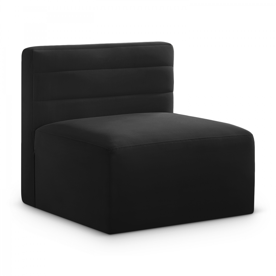 Quincy Velvet Upholstered Comfort Armless Modular Chair
