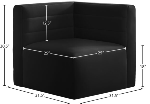 Quincy Velvet Upholstered Comfort Corner Modular Chair
