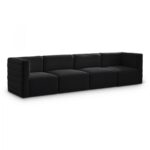 Quincy 126" Velvet Upholstered Comfort 4pc. Modular Sofa