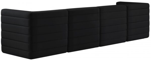 Quincy 126" Velvet Upholstered Comfort 4pc. Modular Sofa