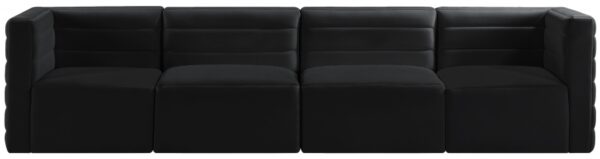 Quincy 126" Velvet Upholstered Comfort 4pc. Modular Sofa