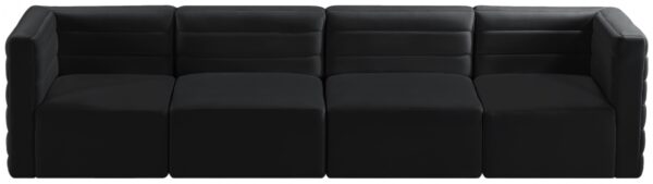 Quincy 126" Velvet Upholstered Comfort 4pc. Modular Sofa