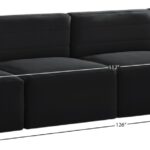 Quincy 126" Velvet Upholstered Comfort 4pc. Modular Sofa