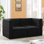 Quincy 63" Velvet Upholstered Comfort 2pc. Modular Loveseat